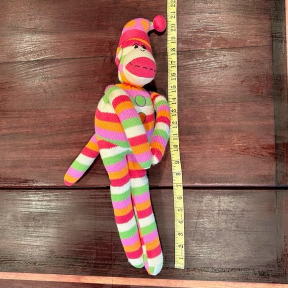 Striped Sock Monkey with Velcro Hands and Feet - SCM Designs - Picture 6 of 6